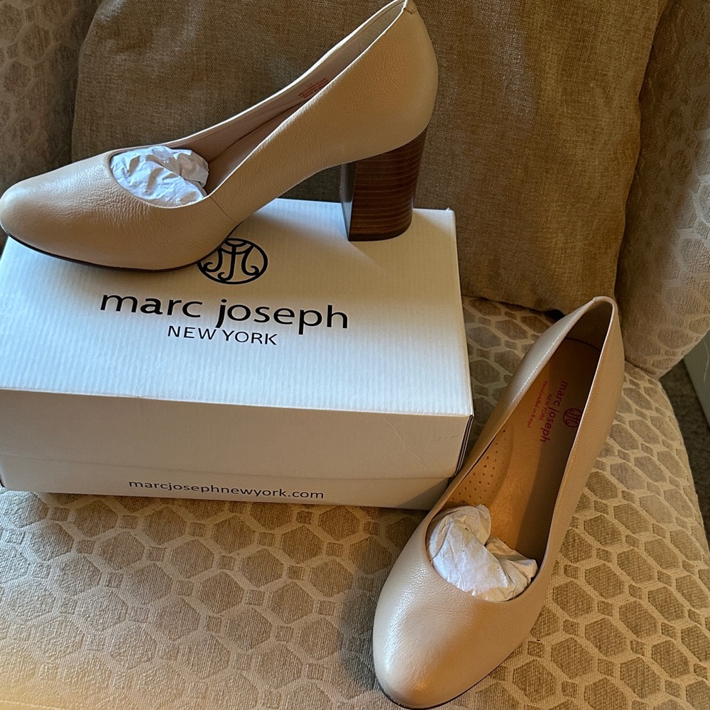 Marc Joseph Cream Leather Heels